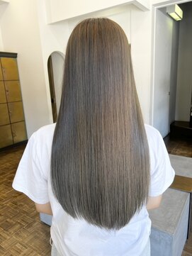 ヘアーアイスカルテット(HAIR ICI QUARTET) ブリーチなし柔らかブリーチなしオリーブグレージュ艶髪ミディ