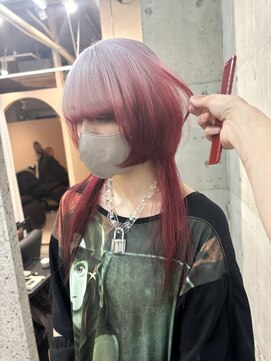 ラニヘアサロン(lani hair salon) ルーツカラー　ホワイト×レッド
