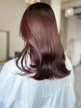 トナリ(tonari) ピンクベージュ　艶カラー　セミロング【鹿児島中央】