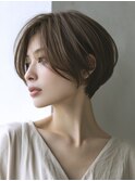 ☆ホワイトグレージュミニウルフデジタルパーマチェリーブラウン