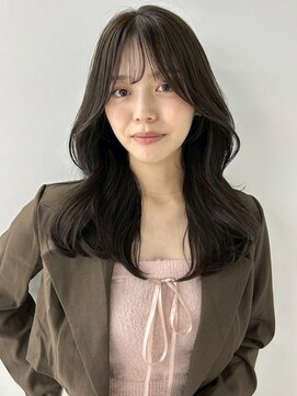 ユーフォリア 銀座本店(Euphoria) 顔周りレイヤー 黒髪 韓国ヘア くびれヘア シースルーバング