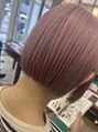 ラブリッシュ(LOVERICHE)&nbsp;ハイトーンピンクベージュ+直線ラインボブヘア♪