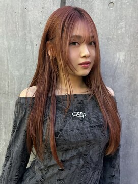 メイカ(MEIKA) 【 レイヤー × ストレート × オレンジベージュ 】浅野美紀