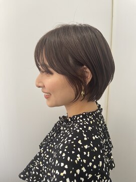 ハピネス 王寺店(Happiness) レイヤーショート、丸みショート、似合わせカットココアブラウン