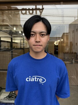 メンズギフト(men's GIFT) 毛流れセンターパートフェザーパーマツーブロック刈り上げ