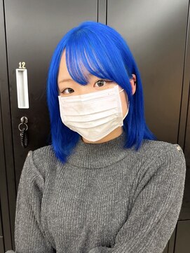 アリープパロット(ALEAP parrot) 推し色/蛍光ブルー/ボブカット【ALEAP parrot/大西】