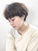 マッシュルームヘア/丸みショートスタイル/暗髪