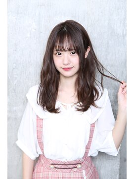 サロンドミルク 原宿(salon de MiLK) 【salon de MiLK 原宿】透けバング×サラ艶カラー耳かけウェーブ