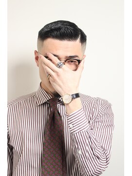 メリケンバーバーショップ フクオカ(MERICAN BARBERSHOP FUK) ソフトツーブロックフェザーマッシュくせ毛風パーマa3