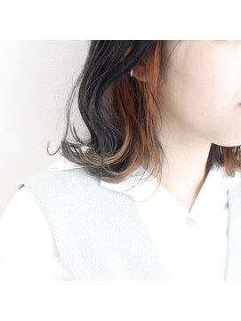 デコヘアーフラッペ(DECO HAIR frappe) インナーカラーでオレンジ