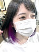 インナーカラー パープル/紫/赤紫 ミディアムヘア