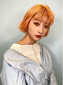 ピークアブー ワン(PEEK-A-BOO ONE) 外国人風ボブ×オレンジカラー