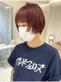 ショートボブ×カシスカラー