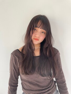 ヘアサロン ガリカ 表参道(hair salon Gallica) 【SAKI】ナチュラルロングレイヤー/ぱっつん前髪/顔周りレイヤー