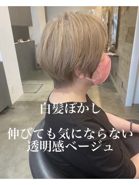 ドルセプラタ(Dulce plata) 白髪ぼかし透明感ベージュ伸びても気にならないショートカット