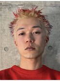 メンズブリーチデザインカラースパイキーショート熊本下通