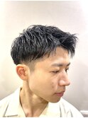 アップバング簡単束間セットビジネスナチュラルツーブロック