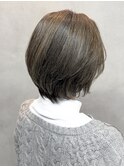 白髪ぼかし/ミニウルフ/チェリーブラウン/ホワイトグレージュ128