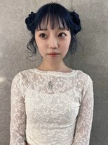 ペレ 梅田(PELE) ホワイトグレージュ/デジタルパーマ/チェリーブラウン