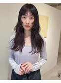 ロングスタイル／顔周りレイヤー／韓国レイヤー／姫カット
