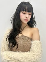 ロングヘア韓国ヘアレイヤーカット小顔カット2wayバングカール