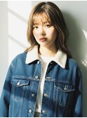 大人可愛いロングヘアー/透明感ココアブラウンカラー/越谷
