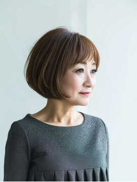 ハピネスフィール 宇治店(Happiness FEEL) 前髪あり前下がり大人ボブ