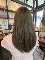 アンドケー 那覇おもろまち店(and K)&nbsp;ブリーチなしダブルカラー/オリーブベージュ/ロング