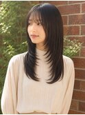 ローレイヤー顔周りレイヤーカット3Dレイヤー小顔ロング