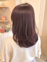 シロ 甲東園店(SHIRO) ピンクブラウン/艶カラー/レイヤーカット/ミディアムレイヤー