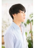 ソフトツーブロックのサイドグラデーション黒髪マッシュa