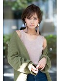 大人かわいい☆耳かけショートボブ×グレージュ