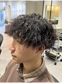 細めツイスパ×刈り上げマッシュ