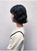 結べるボブパーマ小顔補正立体カット艶感デジタルパーマ