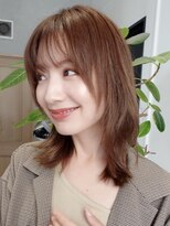 ノイ(noi) 顔周りレイヤーカットグレージュカラーくびれボブベージュカラー