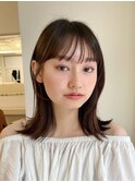ミディアム切りっぱなしボブタッセルボブワイドバング外ハネ