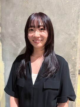 ハマモト 顔まわりカットボルドーカラー