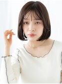 大人美人ツヤ髪ショコラアッシュ丸みボブg古河20代30代40代