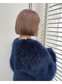 【KASUMI天神美容室】ミルクティーベージュ×ボブ