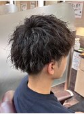 ツイストスパイラルパーマ/メンズ/フェード/ショート/波巻き