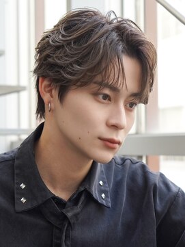 オーシャントーキョー 渋谷神南(OCEAN TOKYO) 韓国フェザーパーマメンズカットフェザーショートセンターパート