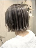 ボブバレイヤージュ/船橋/くすみベージュ/細めハイライト