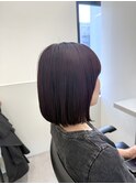 ミディアムボブ/ボルドーカラー【町田】