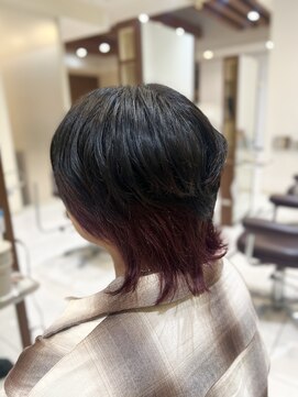 レイフィールド 岡崎六名店 深みのあるワインレッド インナーカラー