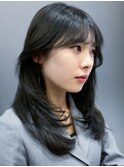 韓国風レイヤー×黒髪うる艶カラー