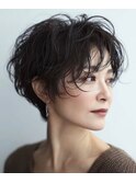 ミセスショート×白髪ぼかしカラー３０代４０代５０代６０代