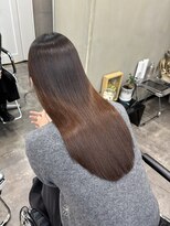 ファビ 渋谷(Fab)&nbsp;くびれヘア/暗めカラー/アプリコットオレンジ/縮毛矯正