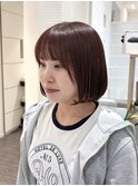 ピンクブラウンカラー/ピンクベージュ/乾かすだけでまとまるボブ
