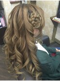 編み込みおだんごの巻き下ろし