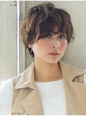 小顔パーマショートヘア